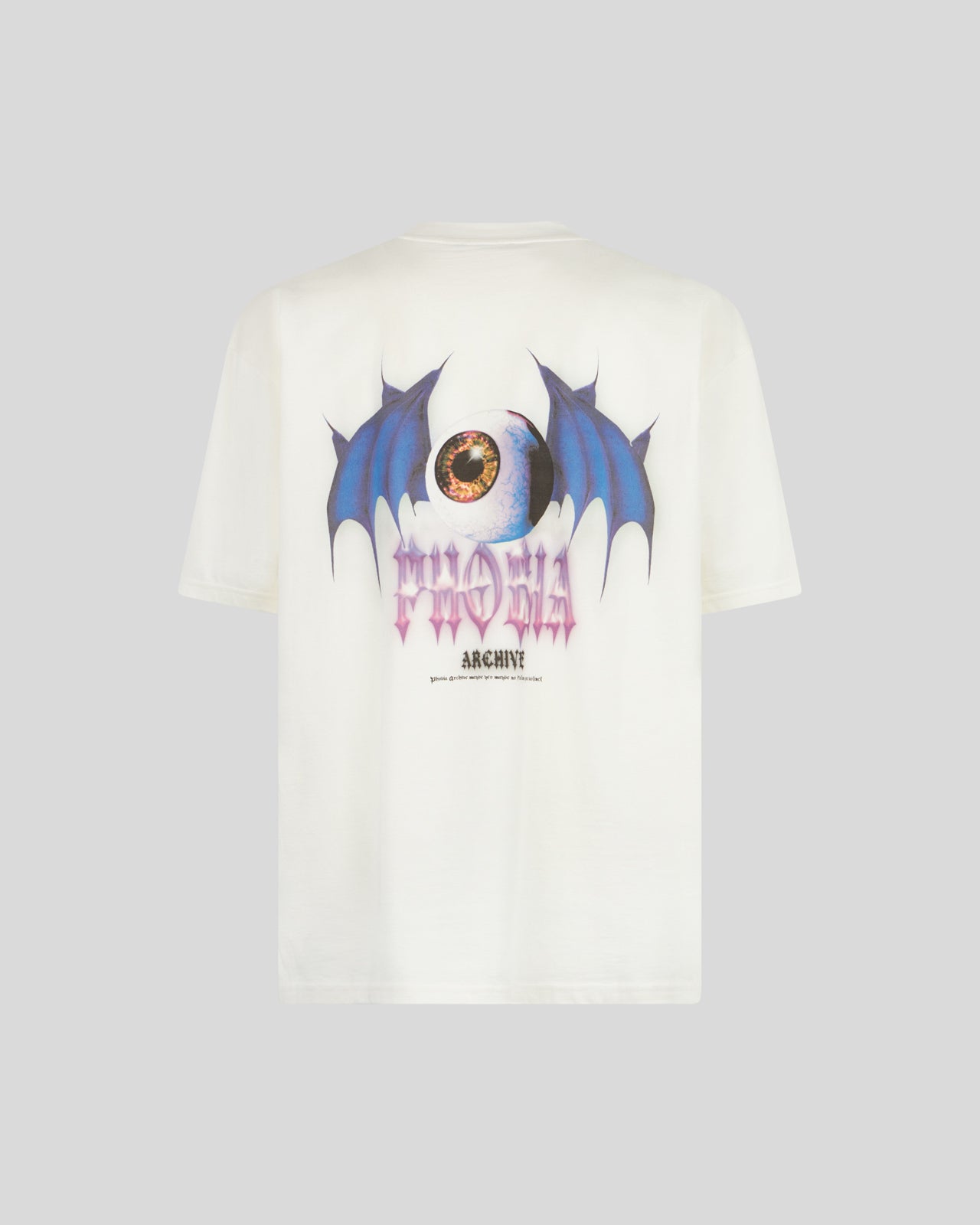 Phobia Archive T-SHIRT BIANCA CON GRAFICA BAT EYE BLU