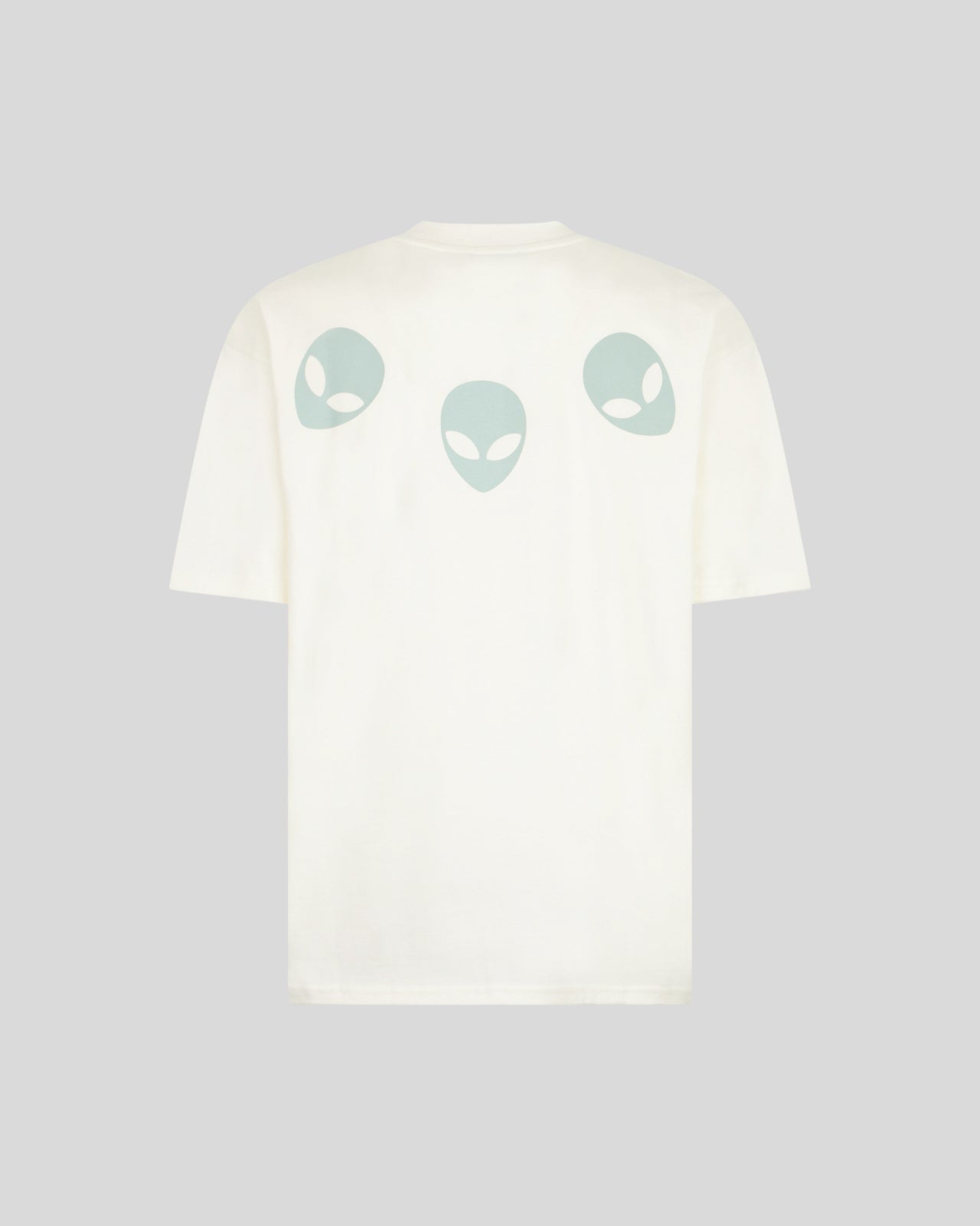Phobia Archive T-SHIRT BIANCA CON GRAFICA TRIPLE ALIEN FOSFORESCENTE