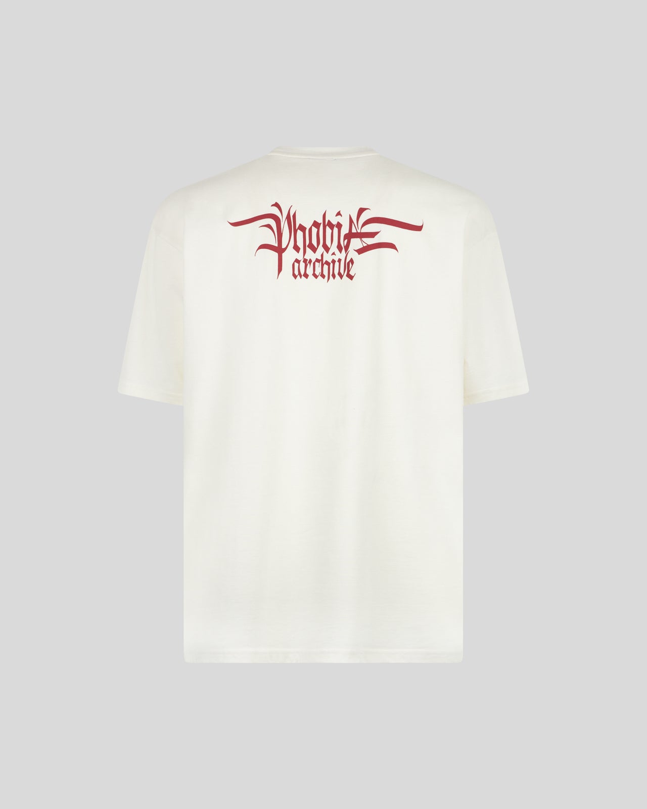 Phobia Archive T-SHIRT BIANCA CON GRAFICA TRIPLE SKULL ROSSA