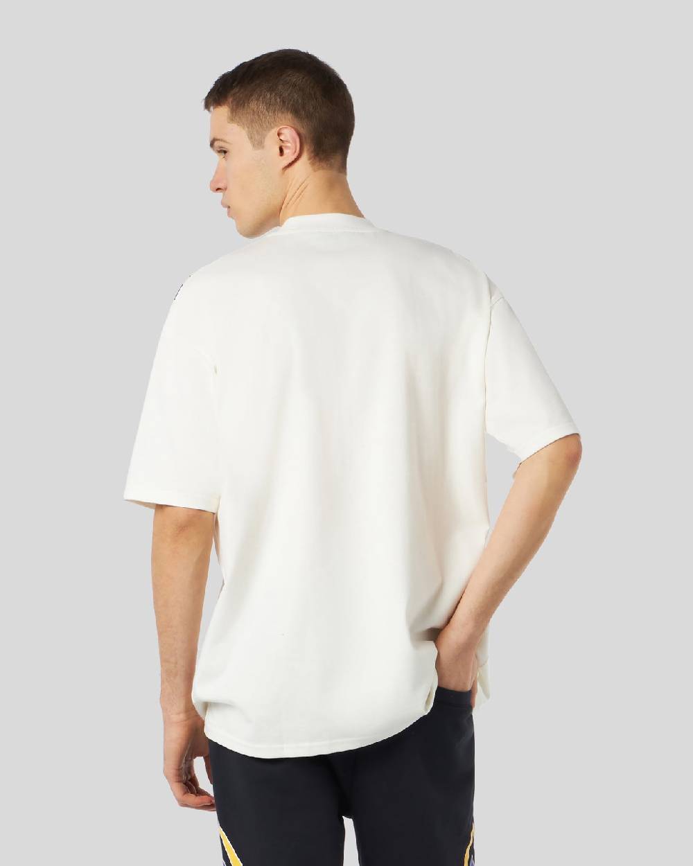 Phobia Archive T-SHIRT BIANCA CON STAMPA STARRY LIGHTNING GIALLA E VIOLA