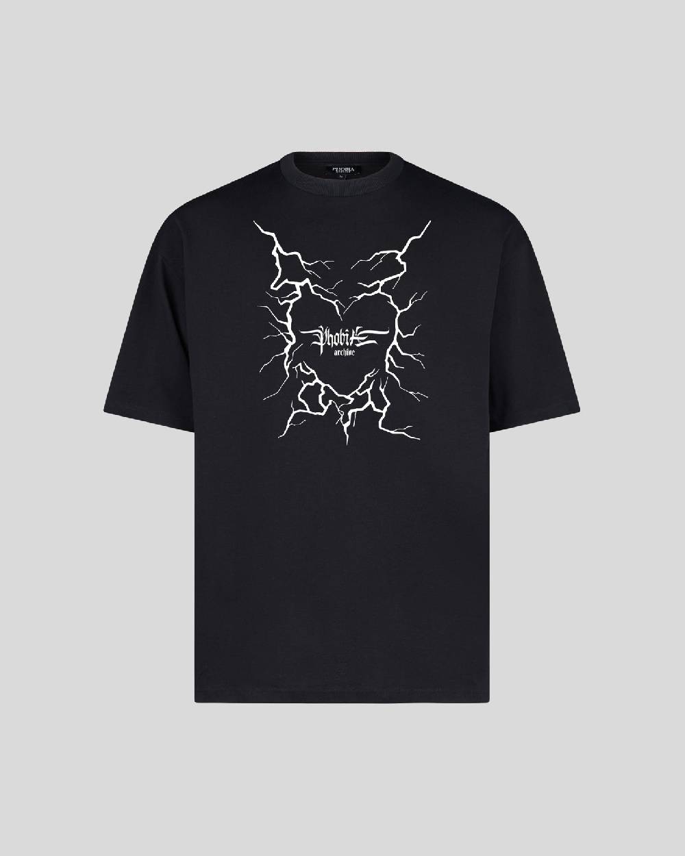 Phobia Archive T-SHIRT NERA CON GRAFICA CUORE LIGHTNING BIANCA Phobia Archive T-SHIRT NERA CON GRAFICA CUORE LIGHTNING BIANCA