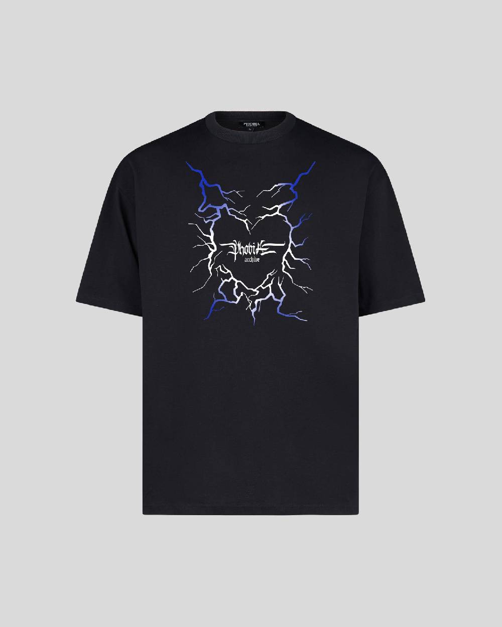 Phobia Archive T-SHIRT NERA CON GRAFICA CUORE LIGHTNING BLU Phobia Archive T-SHIRT NERA CON GRAFICA CUORE LIGHTNING BLU