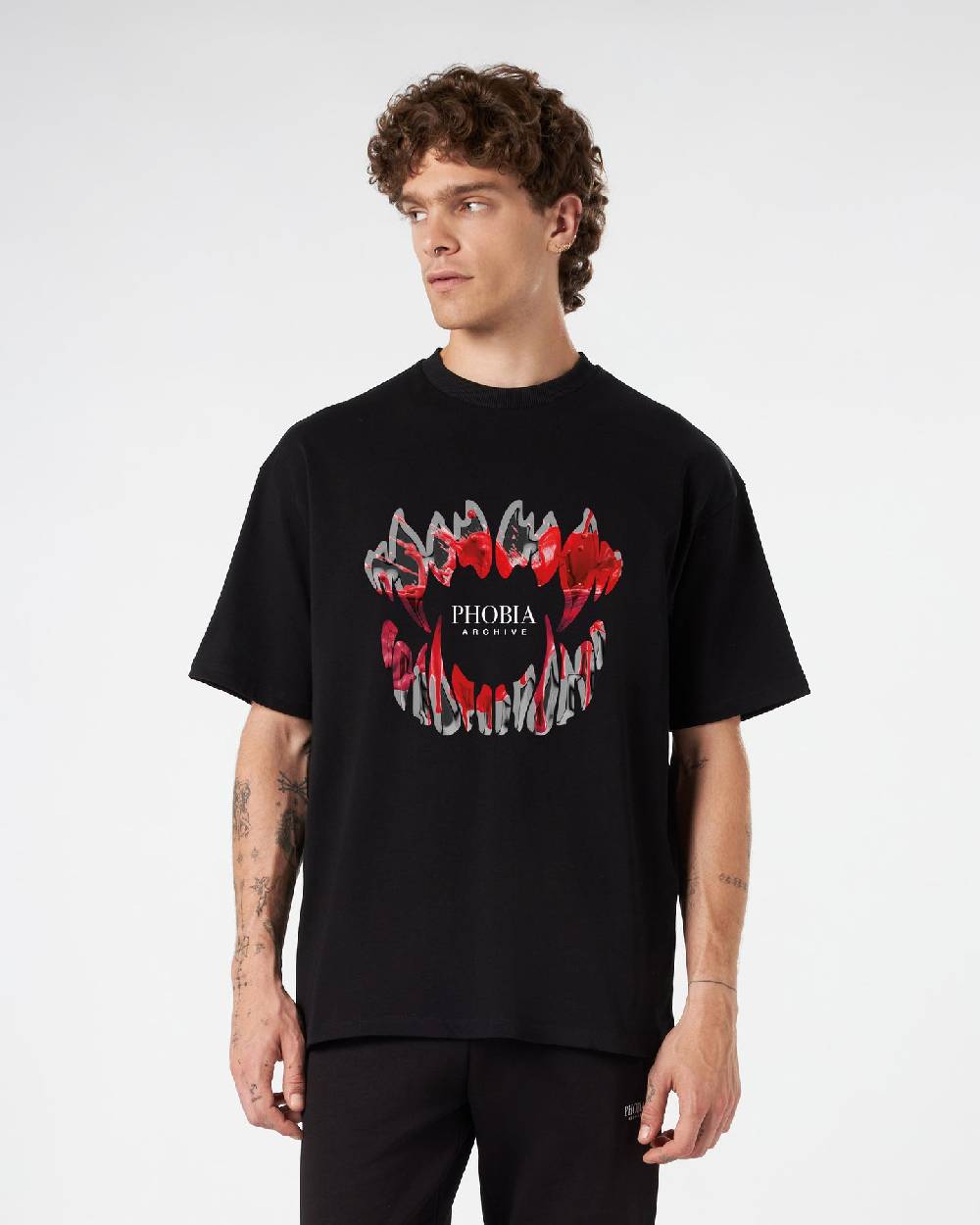 Phobia Archive T-SHIRT NERA CON GRAFICA DEMON BITE INSANGUINATA