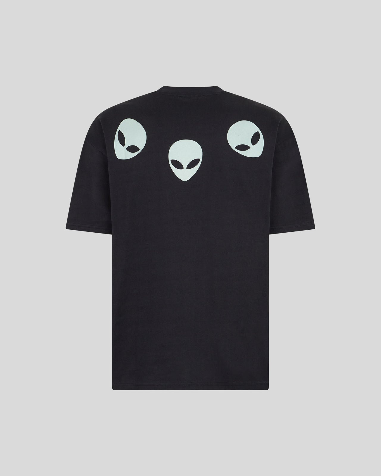 Phobia Archive T-SHIRT NERA CON GRAFICA TRIPLE ALIEN FOSFORESCENTE