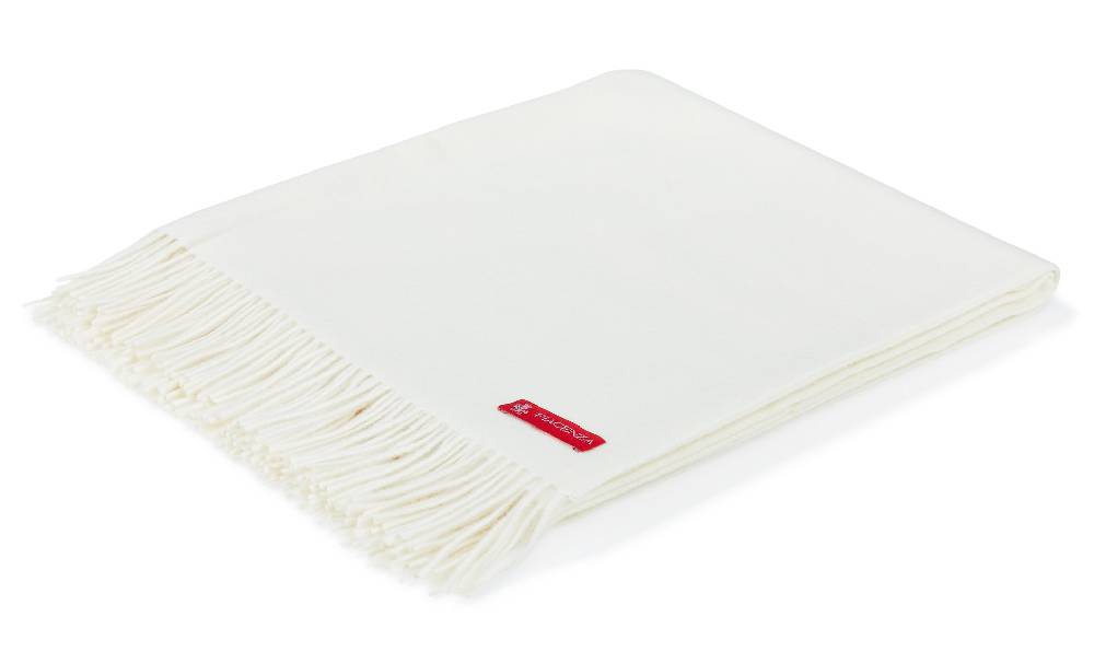 Piacenza 1733 Aeternum Plaid bianco in puro Cashmere