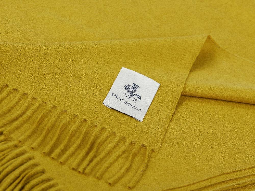 Piacenza 1733 Aeternum Plaid Giallo In Puro Cashmere
