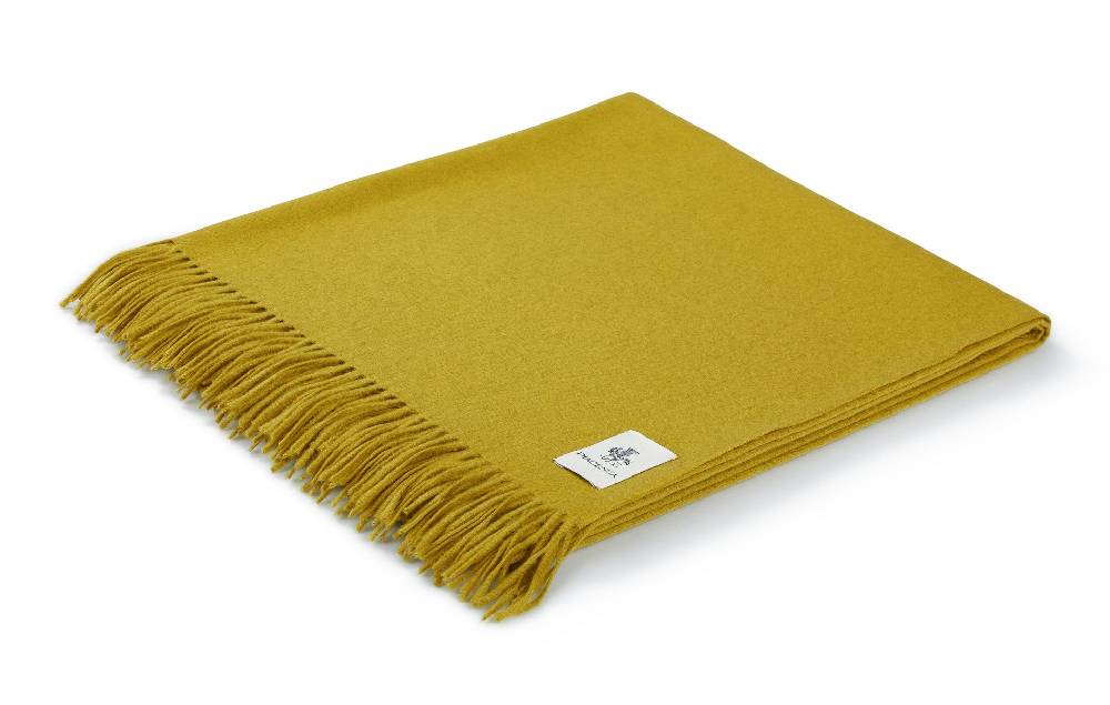 Piacenza 1733 Aeternum Plaid giallo in puro Cashmere