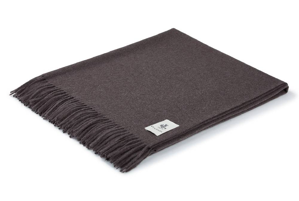 Piacenza 1733 Aeternum Plaid grigio in puro Cashmere