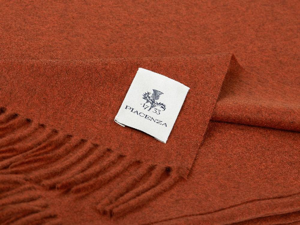 Piacenza 1733 Aeternum Plaid Mattone In Puro Cashmere