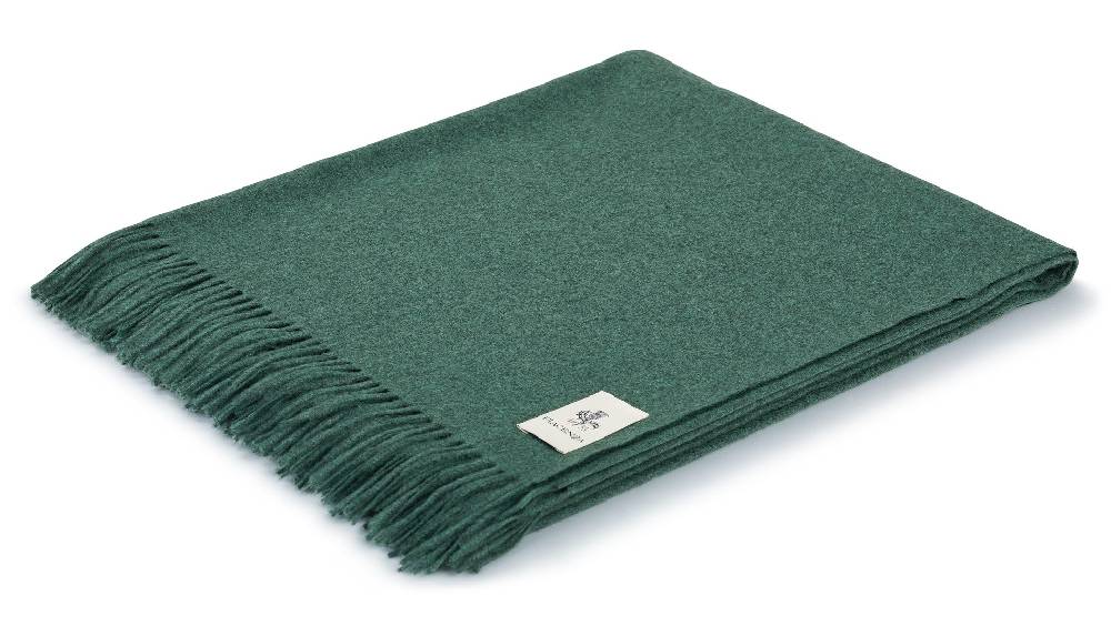 Piacenza 1733 Aeternum Plaid verde scuro in puro Cashmere