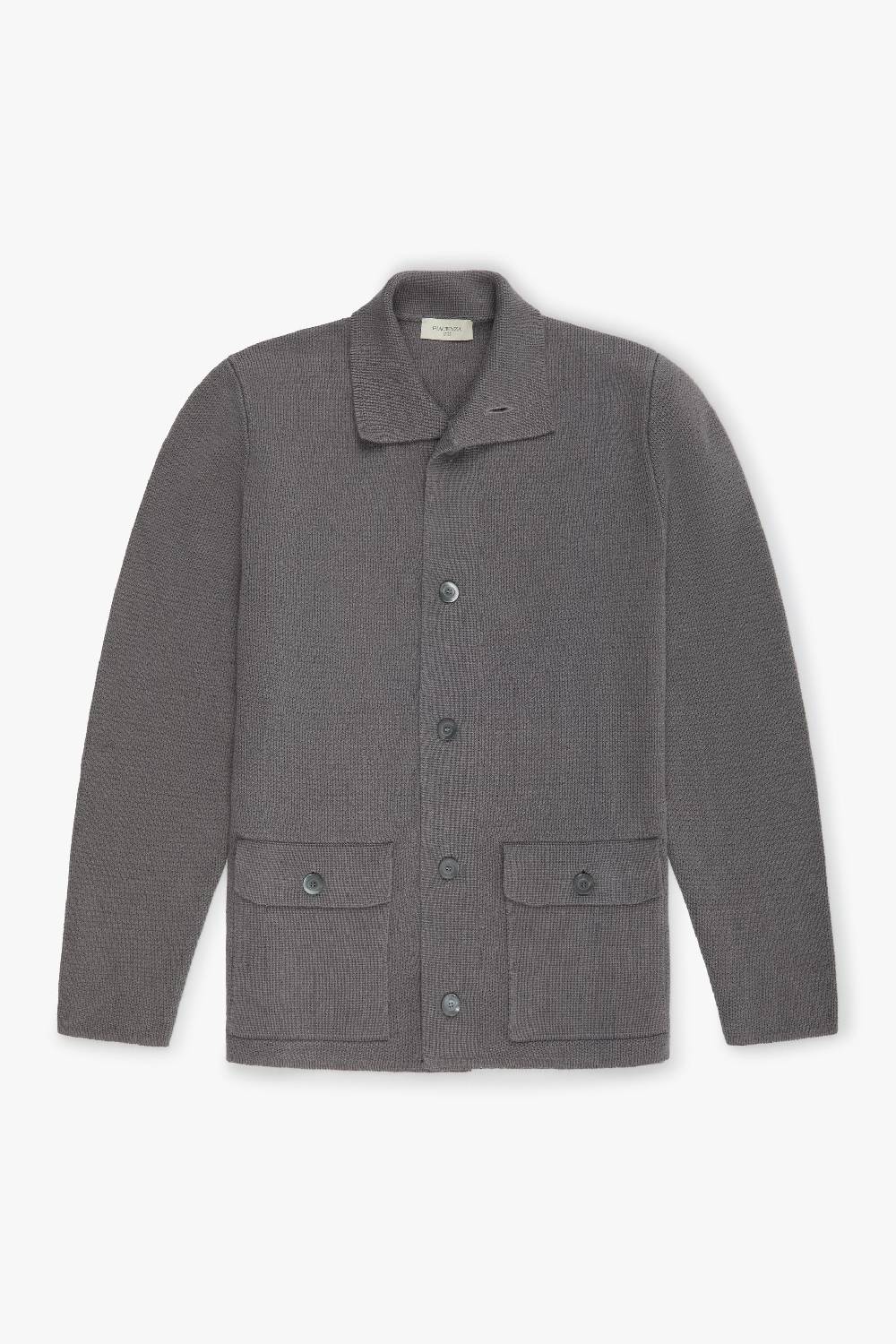 Piacenza 1733 Cardigan/Camicia con bottoni grigio scuro