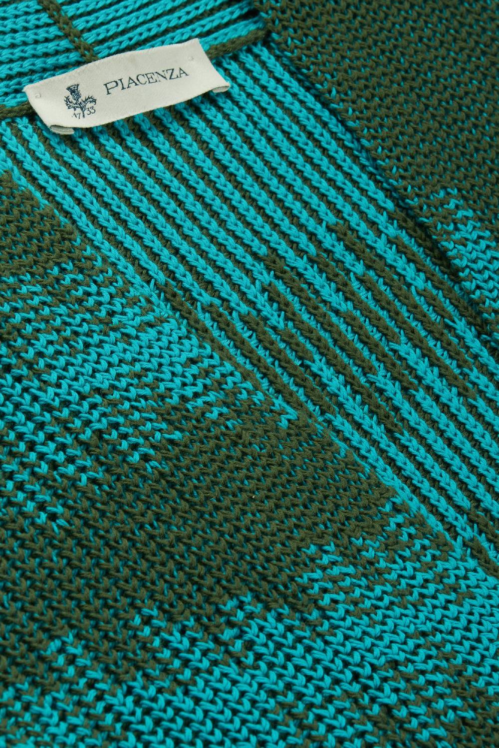 Piacenza 1733 Cardigan Senza Bottoni Verde Chiaro E Scuro