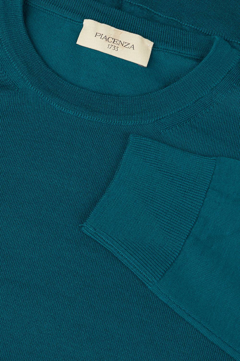 Piacenza 1733 Girocollo Lana Merino Super Fine Petrolio