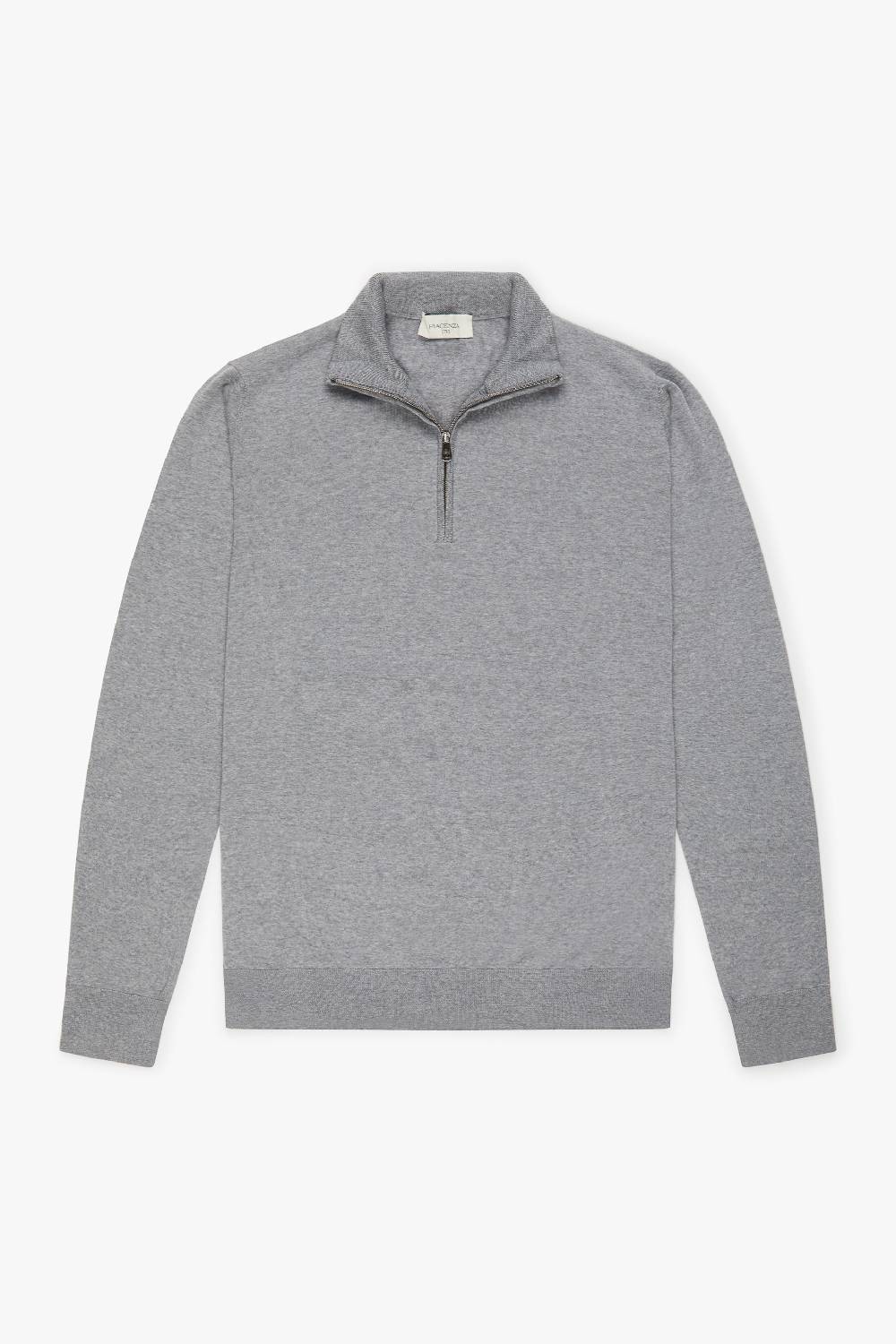 Piacenza 1733 Lupetto Zip lana merino super fine grigio chiaro