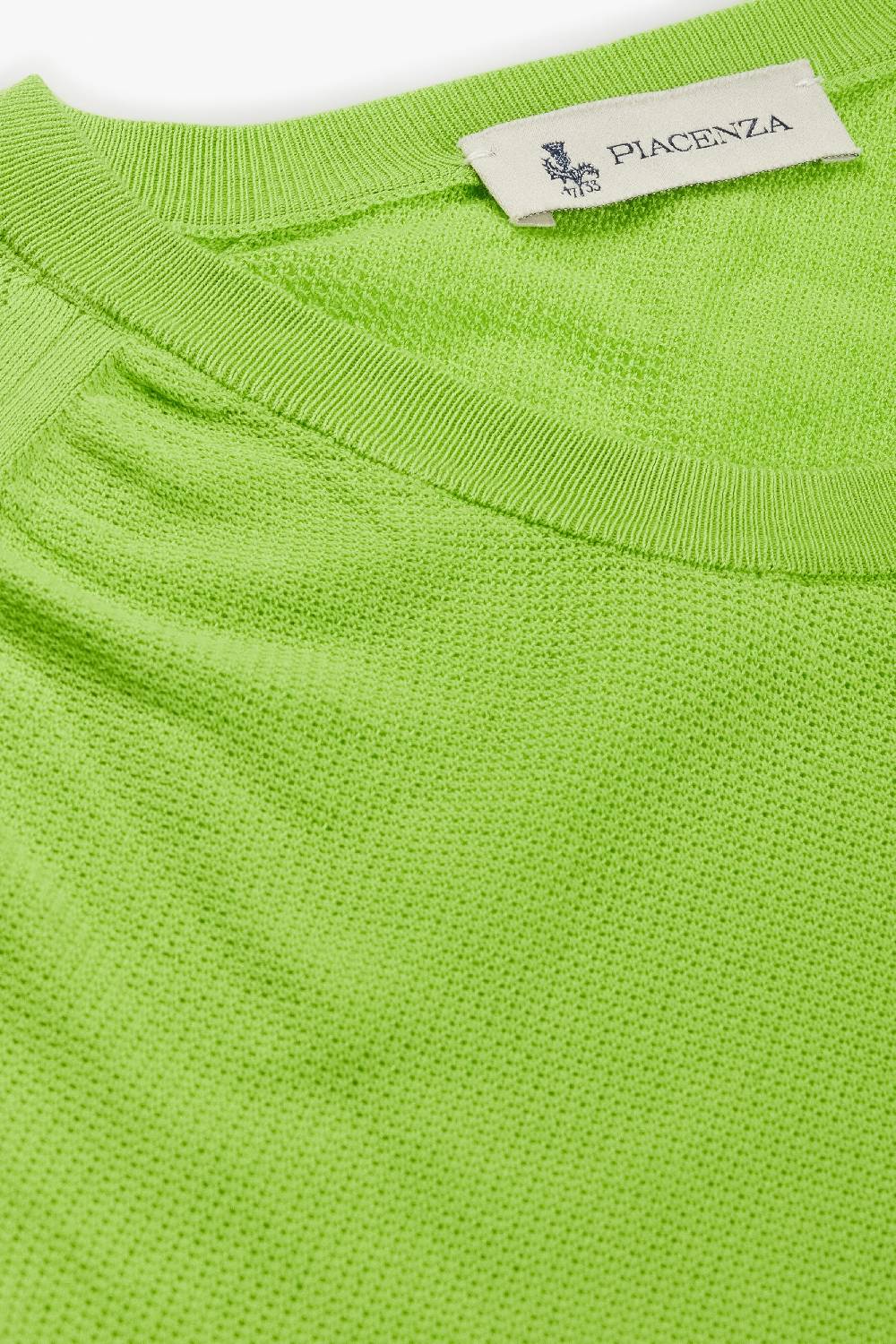 Piacenza 1733 Maglia Maniche Corte Micro Mesh Stitch Verde Fluo