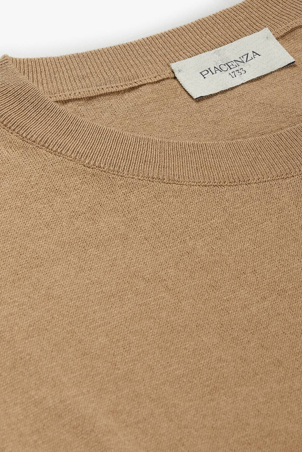 Piacenza 1733 Maglia Maniche Lunghe Double Needle Nocciola