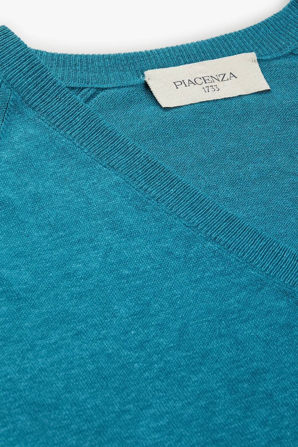 Piacenza 1733 Maglia Maniche Lunghe Scollo A V Verde Oceano