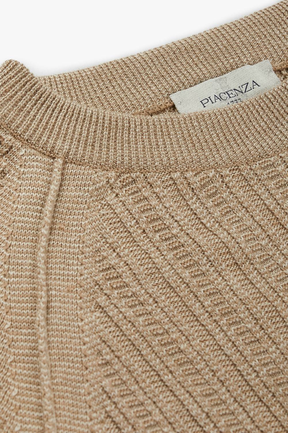 Piacenza 1733 Maglia Maniche Lunghe Two Tone Ladder Rib Naturale