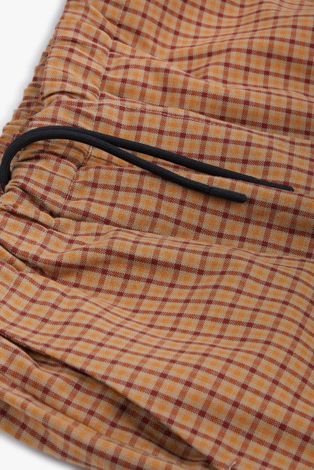 Piacenza 1733 Pantalone Micro Check Cammello E Bordeaux