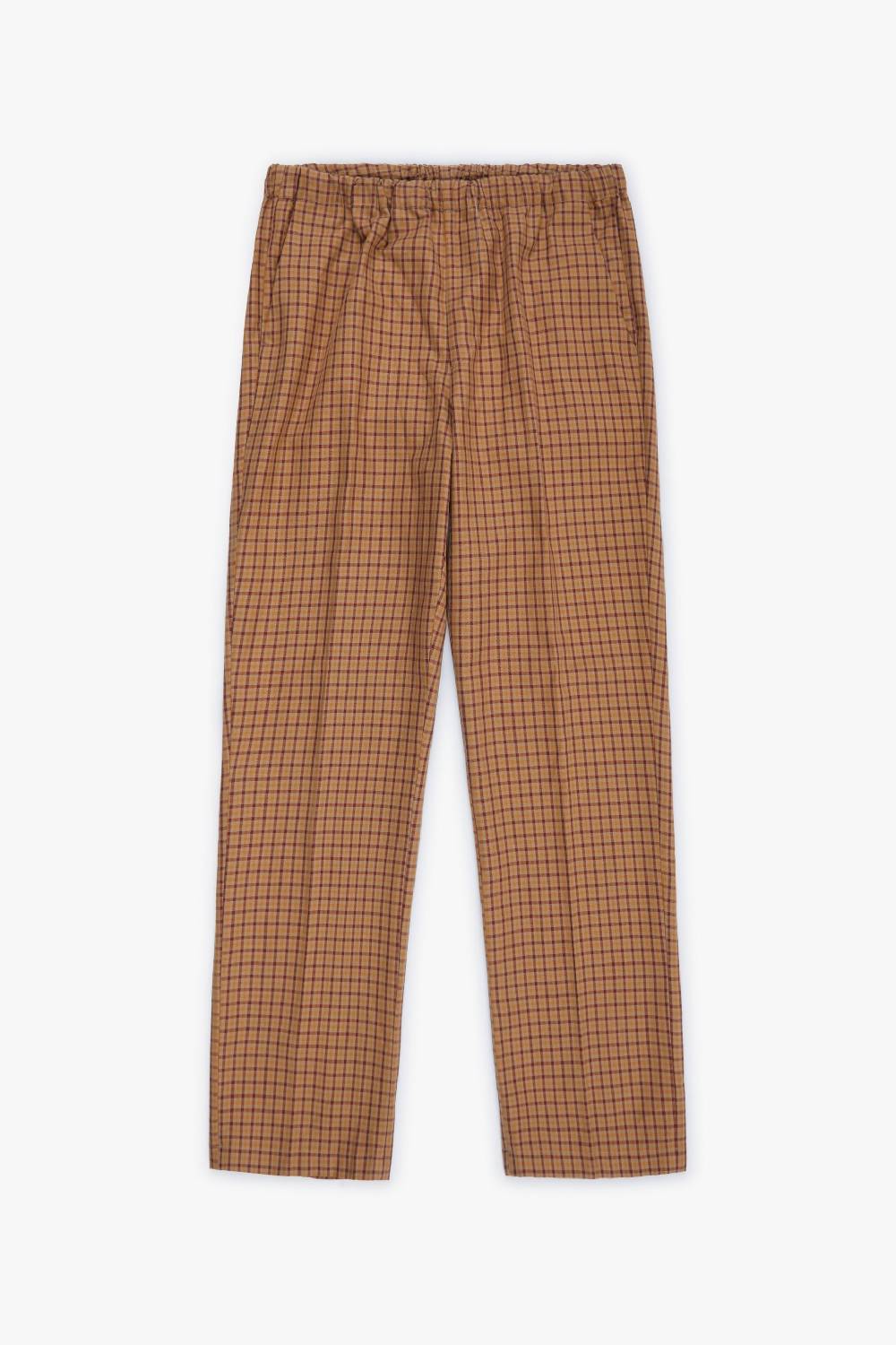 Piacenza 1733 Pantalone micro check cammello e bordeaux