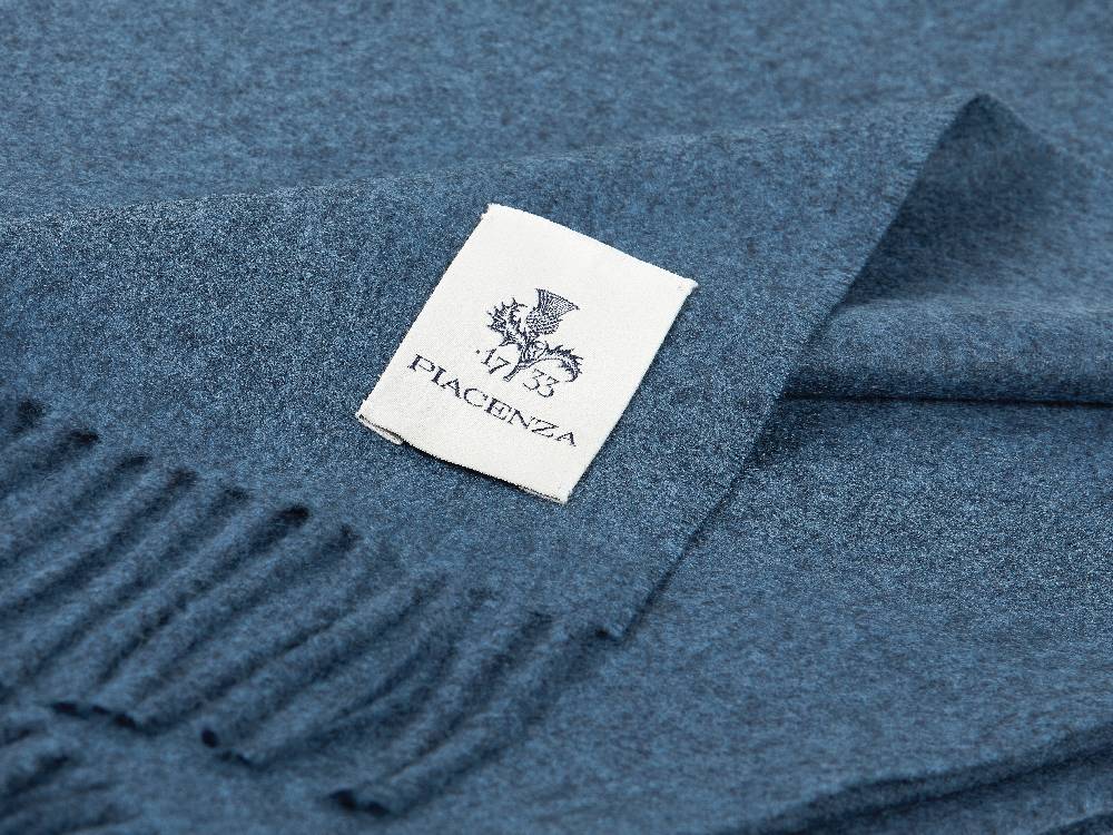 Piacenza 1733 Aeternum Plaid Blu In Puro Cashmere