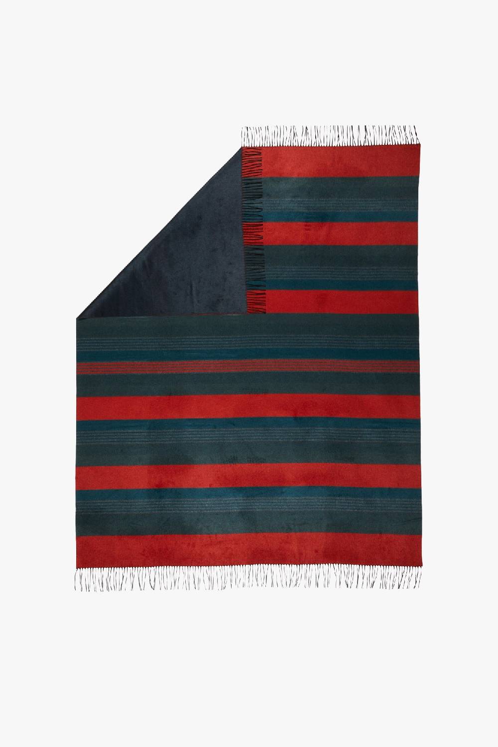 Piacenza 1733 BILBO Plaid Righe Blu E Rosso