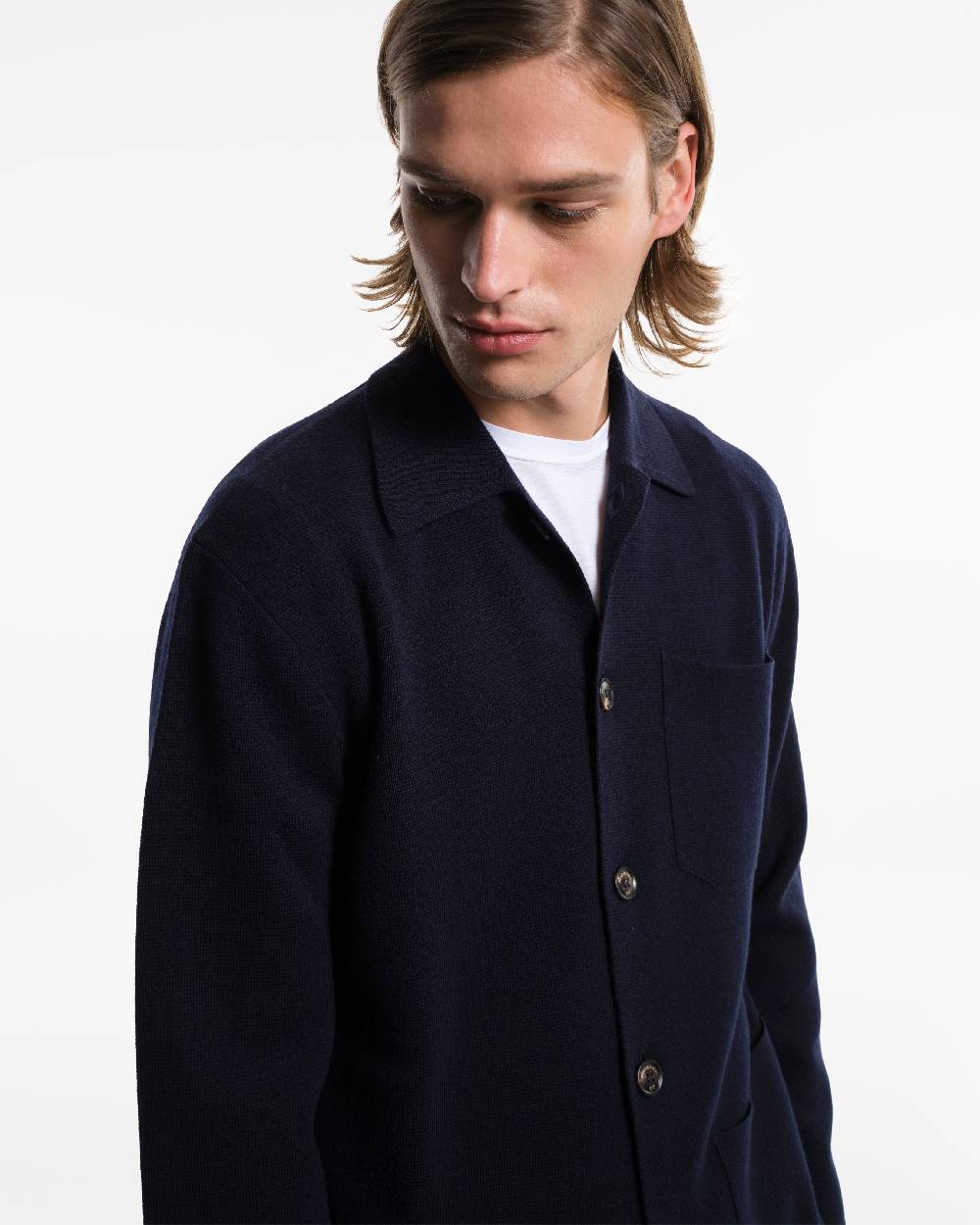 Piacenza 1733 Camicia In Lana Blu