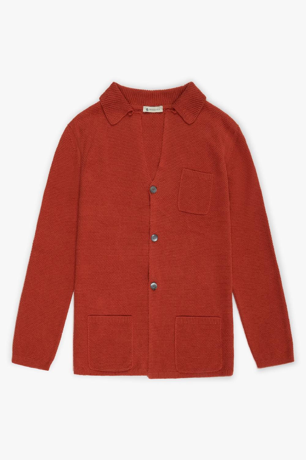 Piacenza 1733 Cardigan Camicia con bottoni mattone