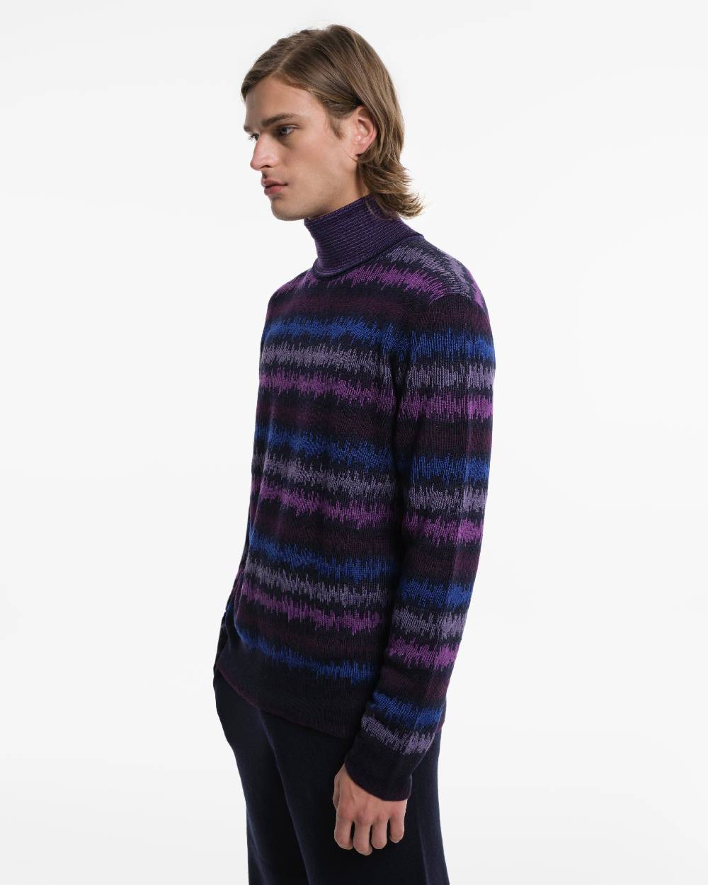 Piacenza 1733 Dolcevita In Lana Fantasia Viola