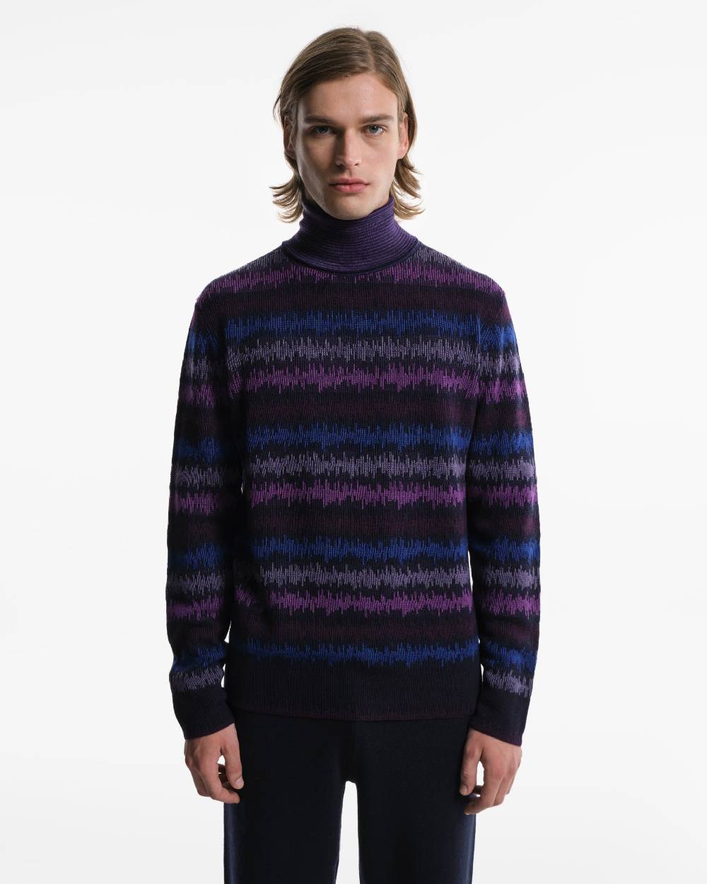 Piacenza 1733 Dolcevita in Lana fantasia viola