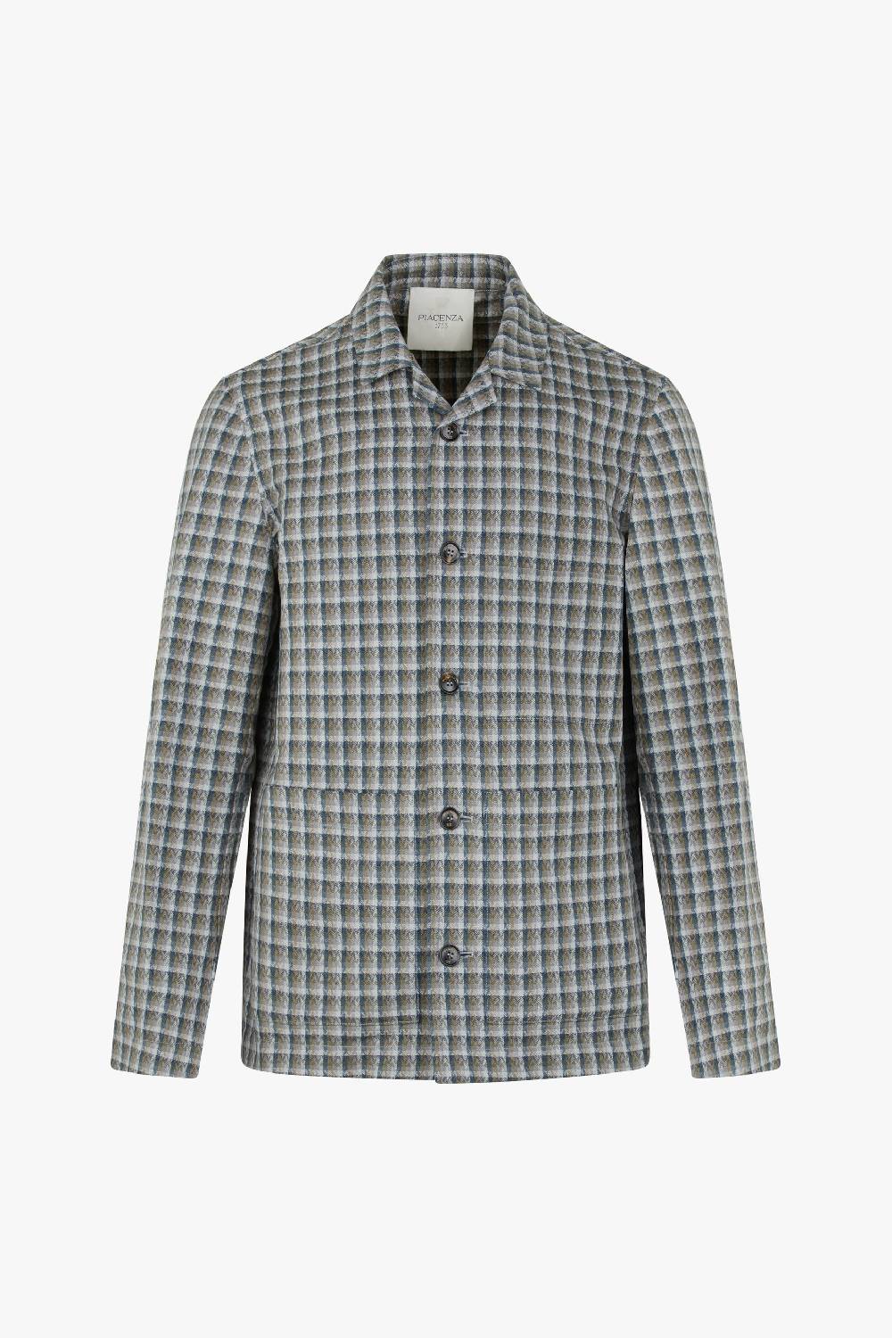 Piacenza 1733 Giacca camicia grigio e azzurro