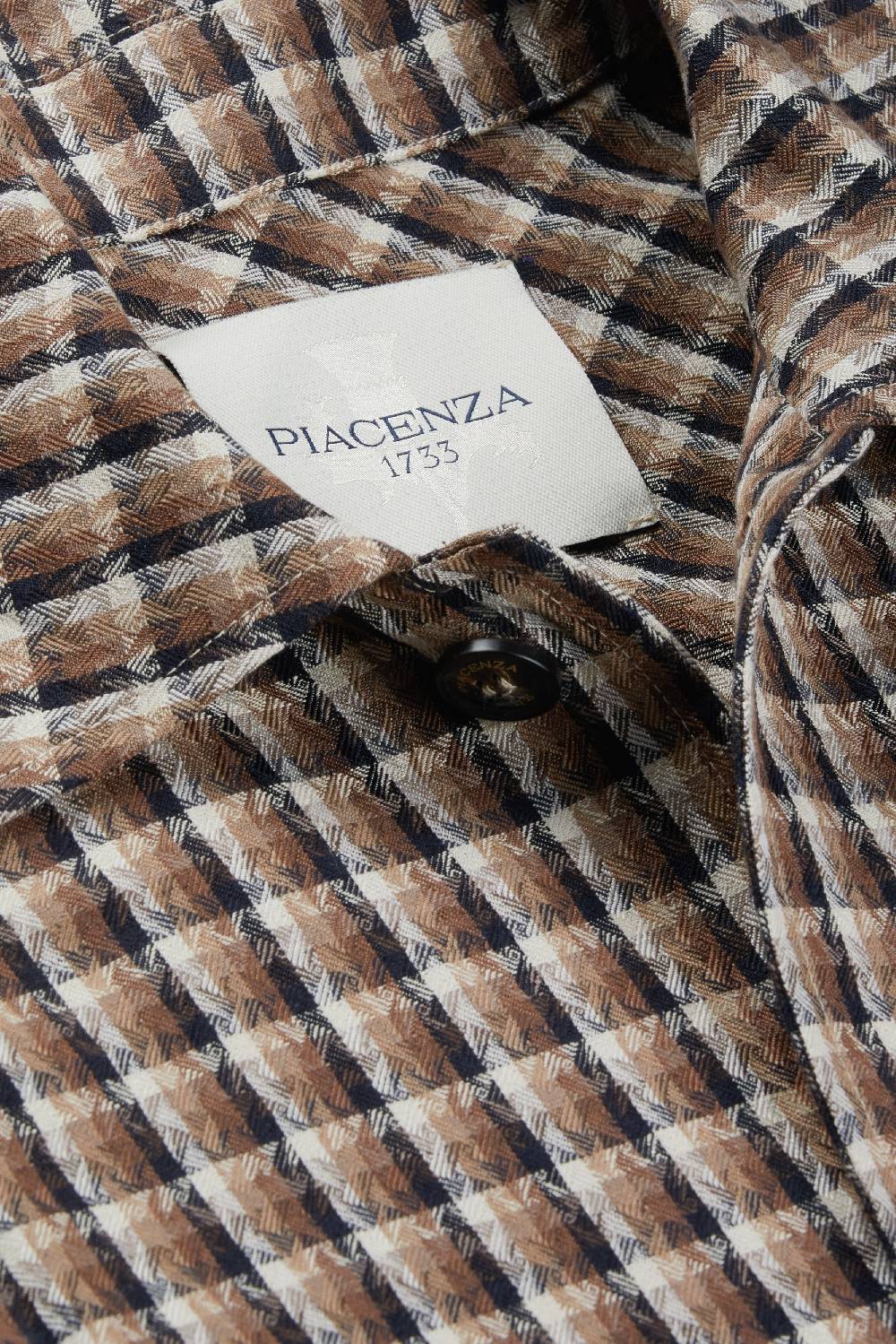 Piacenza 1733 Giacca Camicia Marrone E Blu
