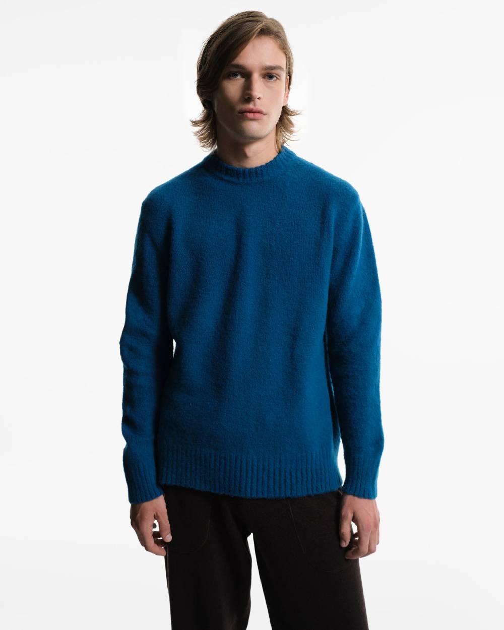 Piacenza 1733 Girocollo in Lana blu jeans