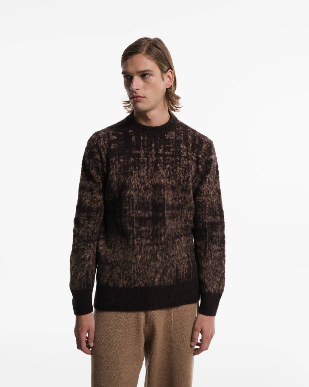 Piacenza 1733 Girocollo marrone fantasia