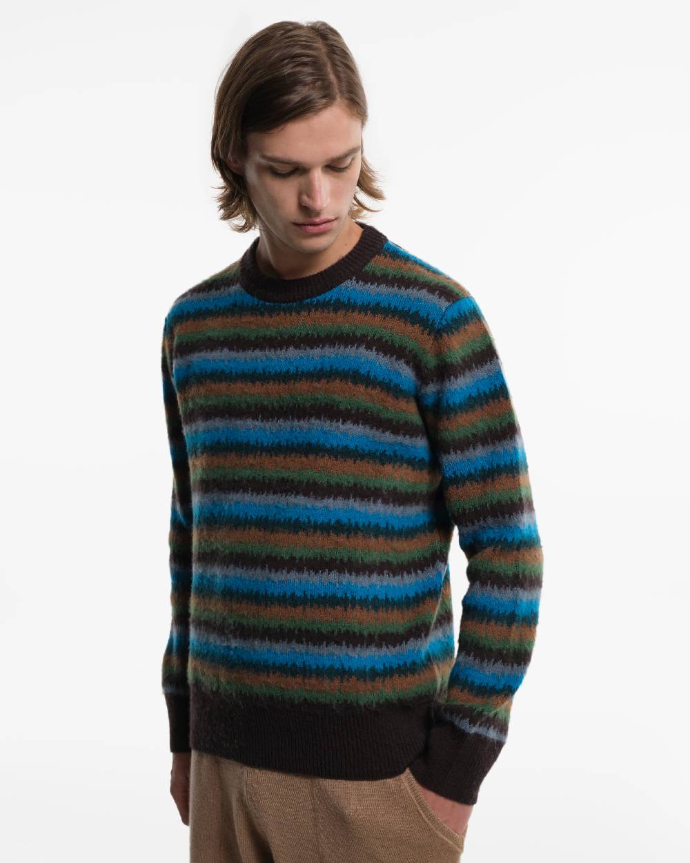 Piacenza 1733 Maglia In Cashmere Fantasia Verde