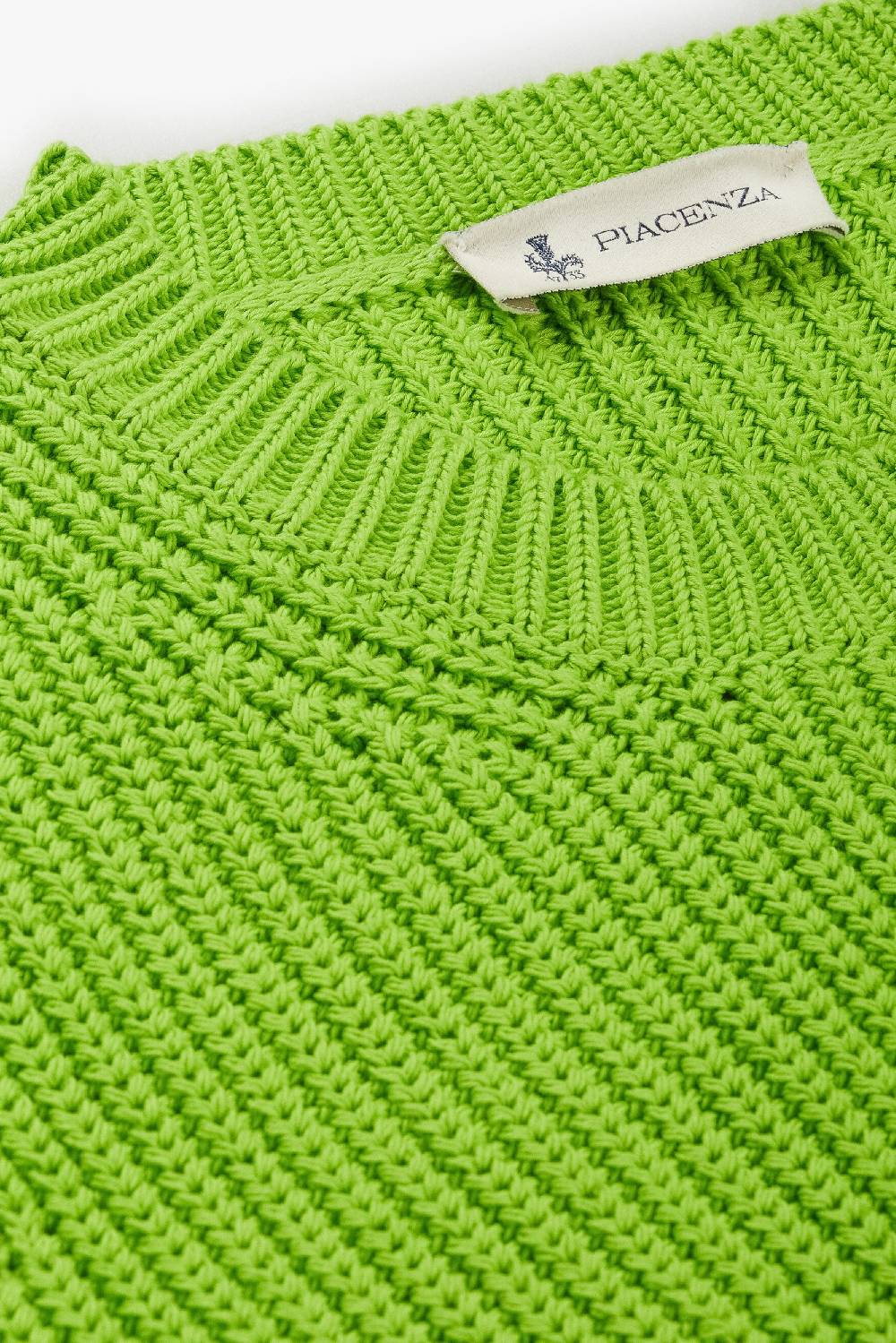 Piacenza 1733 Maglione Cob Stitch Verde Fluo