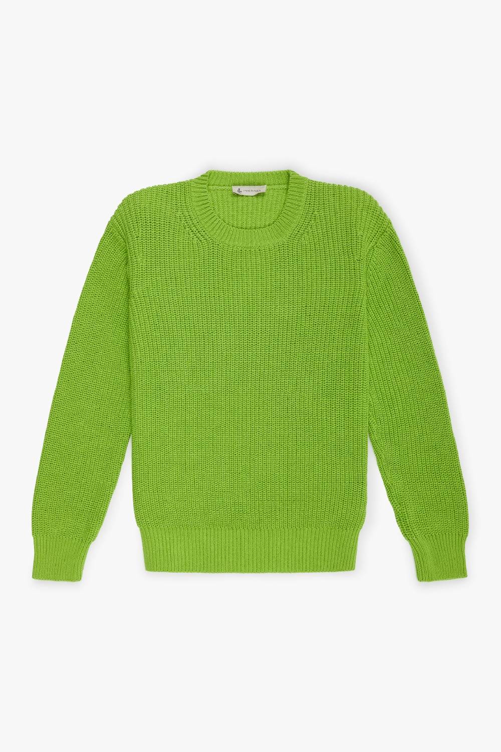 Piacenza 1733 Maglione cob stitch verde fluo