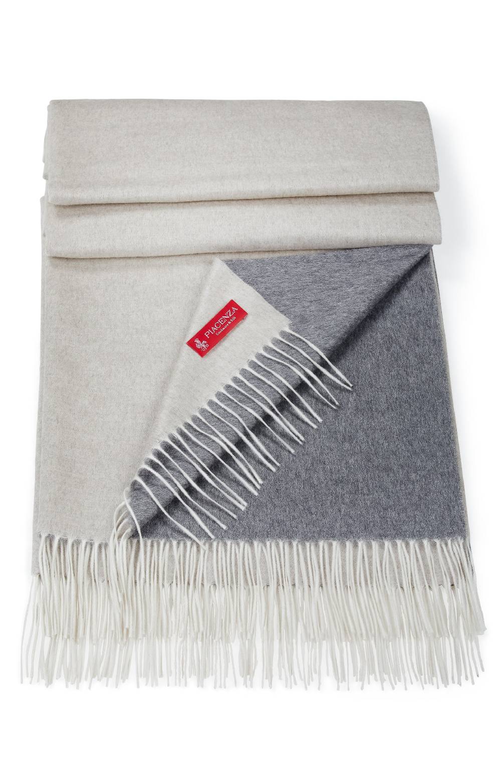 Piacenza 1733 MIRROR Plaid double grigio e bianco