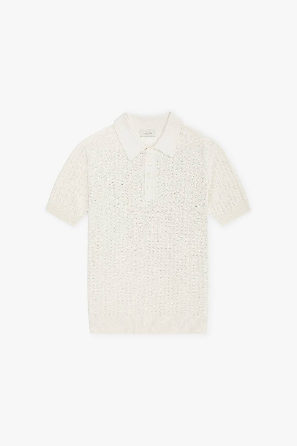 Piacenza 1733 Polo broken cable rib panna