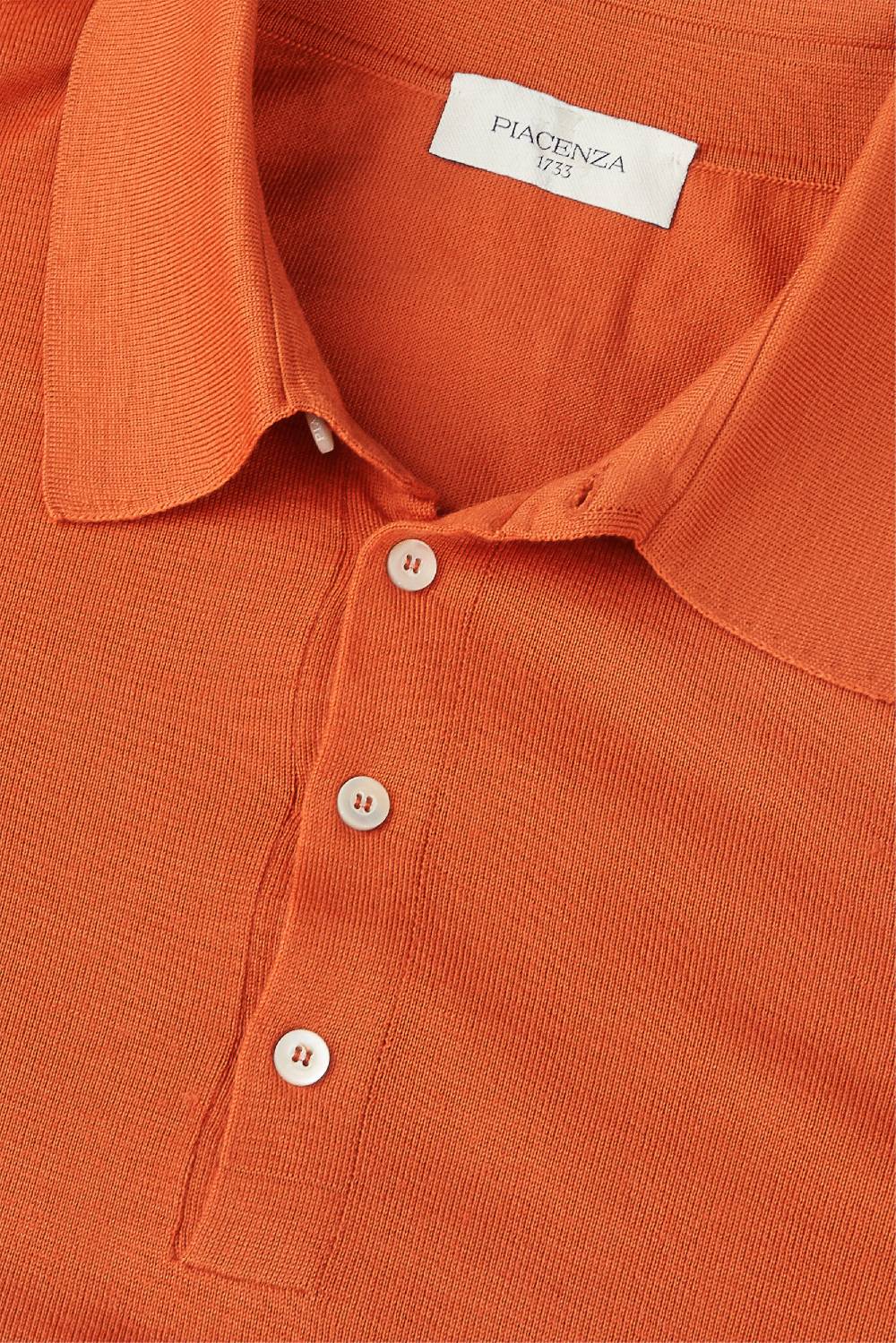 Piacenza 1733 Polo Lana Merino Super Fine Arancio