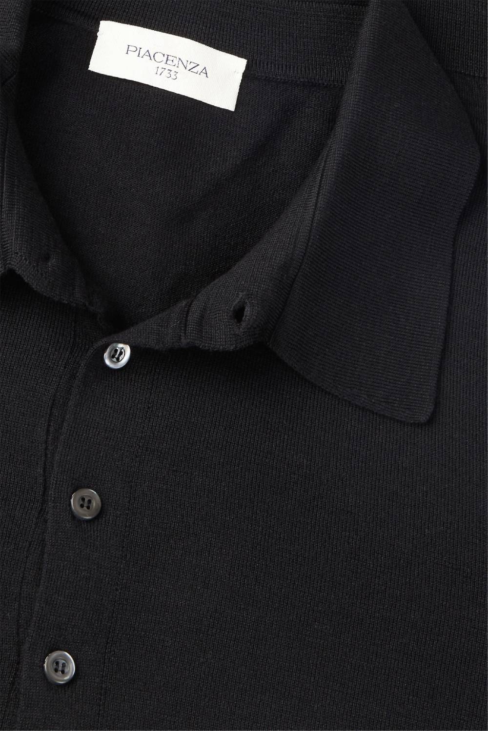 Piacenza 1733 Polo Lana Merino Super Fine Nero