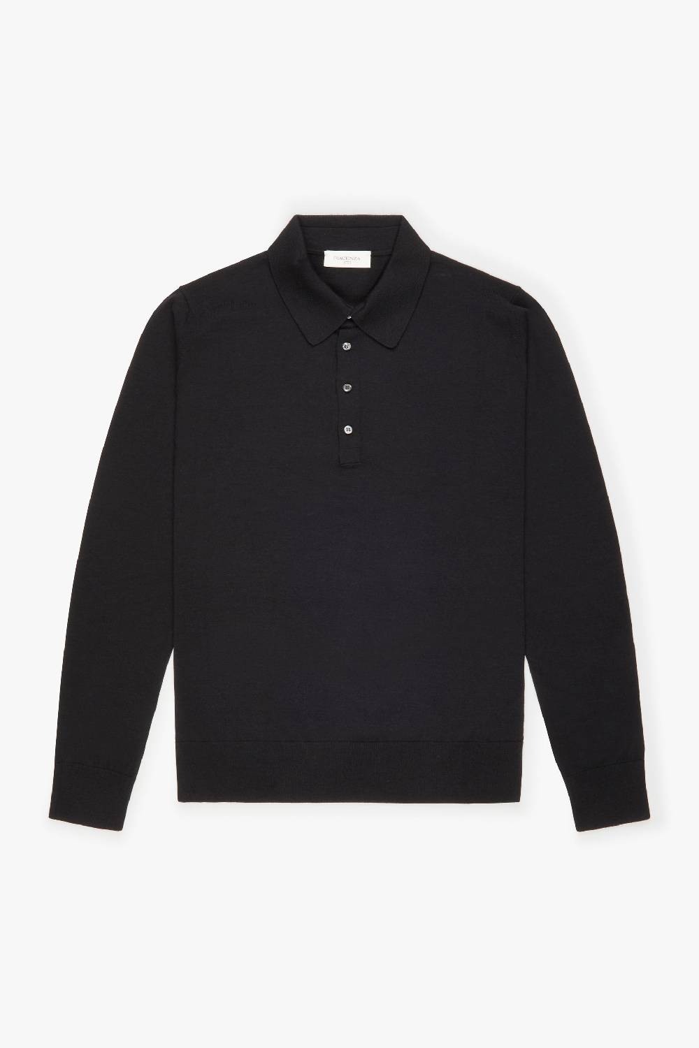 Piacenza 1733 Polo lana merino super fine nero