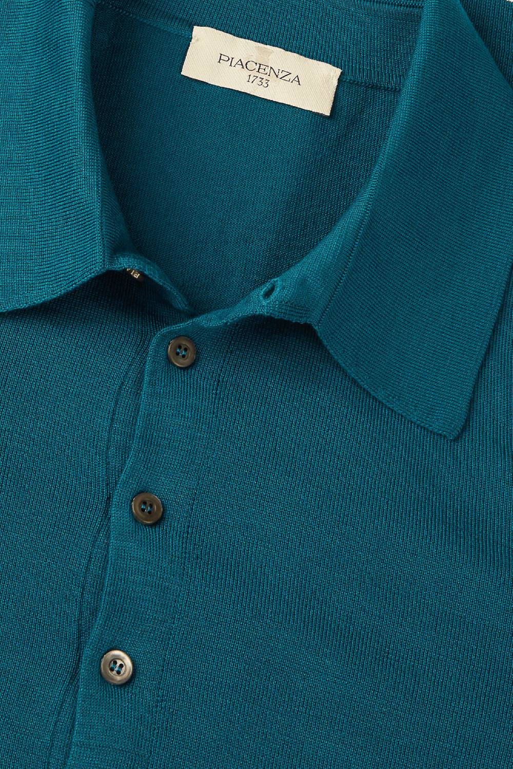 Piacenza 1733 Polo Lana Merino Super Fine Petrolio