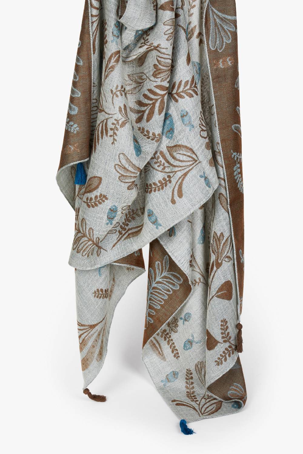 Piacenza 1733 Stola Baltica nocciola e azzurro