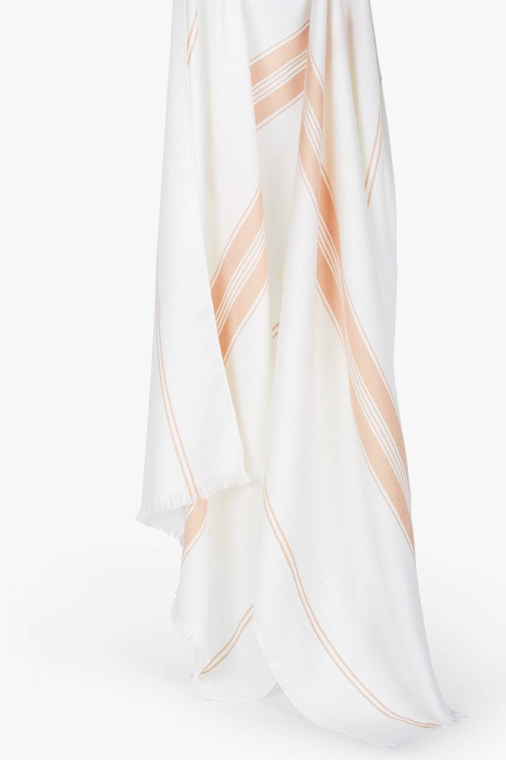 Piacenza 1733 Stola Plaza bianca linea rosa