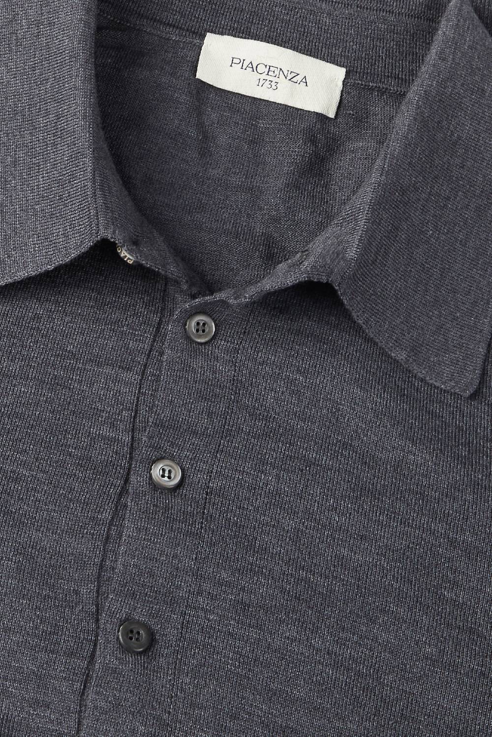 Piacenza 1733 Polo Lana Merino Super Fine Antracite