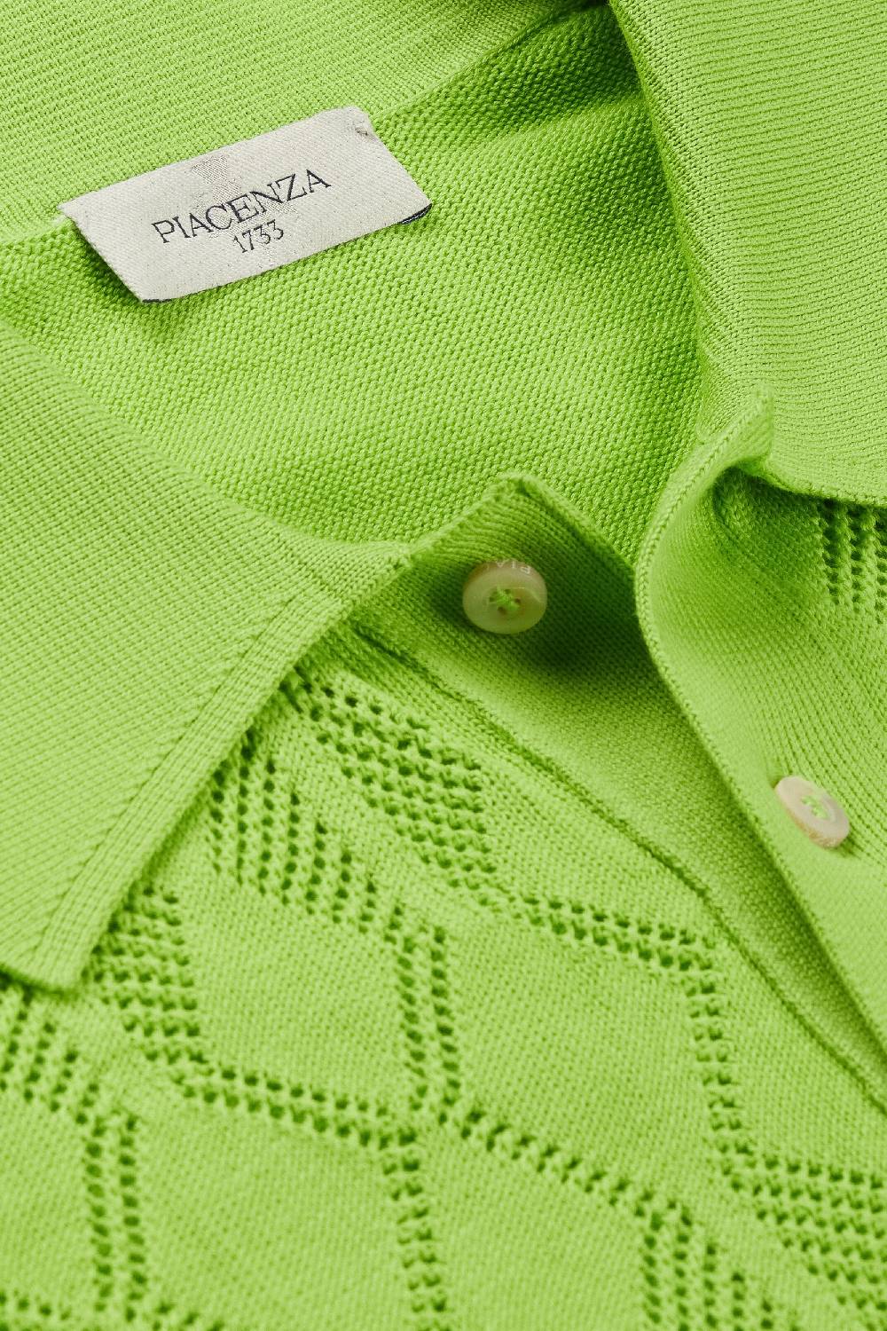 Piacenza 1733 Polo Maniche Corte Crochet Verde Fluo