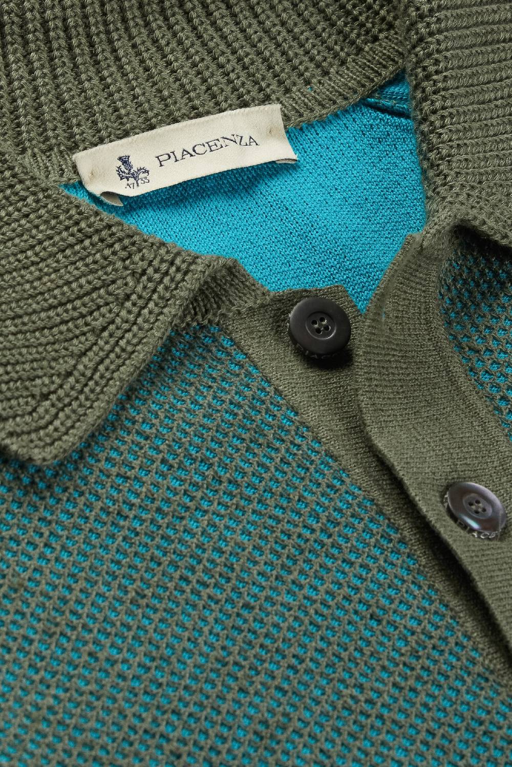 Piacenza 1733 Polo Maniche Lunghe Two Tone Honey Comb Verde