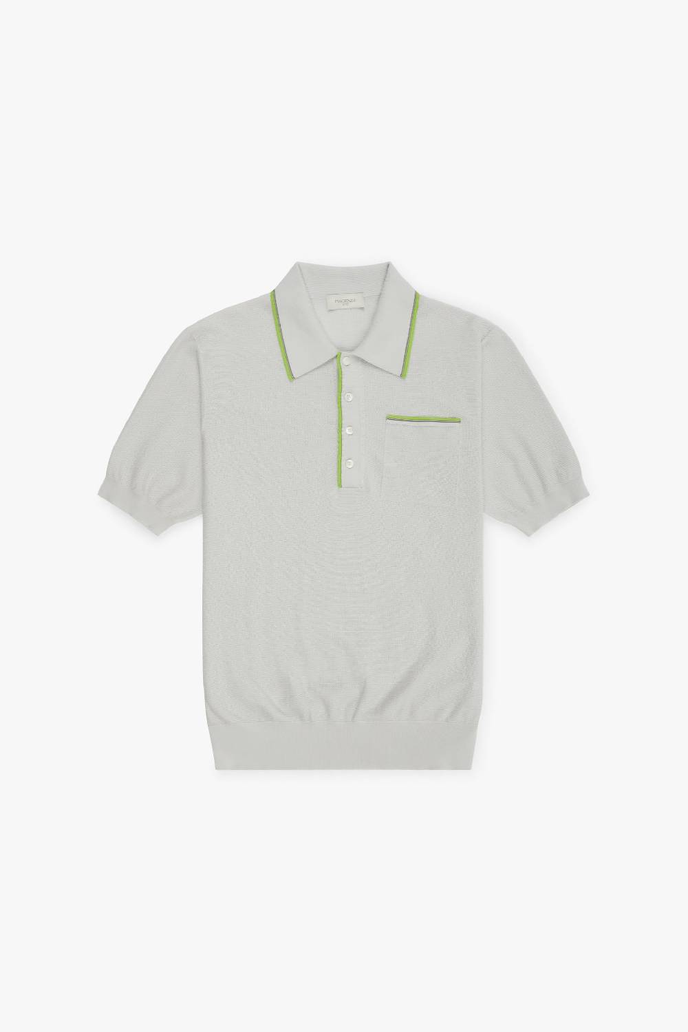 Piacenza 1733 Polo shell stitch con bordo verde fluo