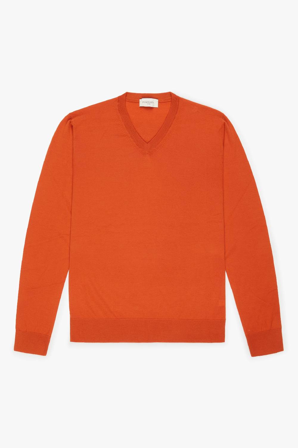 Piacenza 1733 Scollo V lana merino super fine arancio
